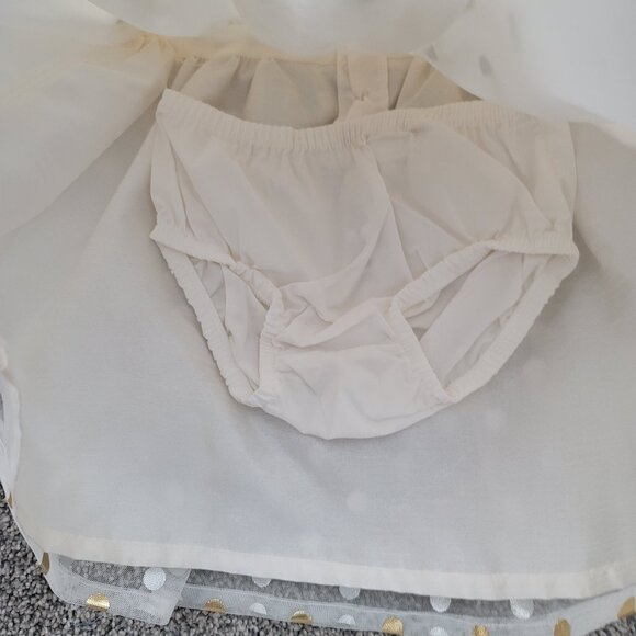 Carter's Baby Girls Off White Dress with Pokeadots 12 Months New with Tag! - Picture 6 of 7